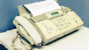 a glitchy edited photo of a fax machine
